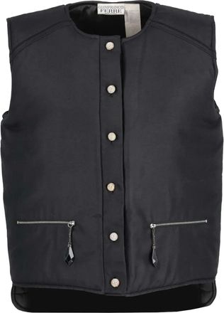 Gianfranco Ferre Bodywarmer met edelsteen knopen - Zwart