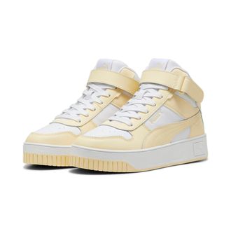 Puma Sneaker PUMA CARINA STREET MID, Damen, Gr. 37,5, weiss (puma wei&szlig;, creamy vanilla), Leder, unifarben, Schuhe Sneaker