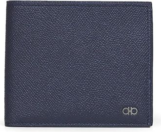Ferragamo Micro Gancio Wallet - Heren - Portefeuilles - Blauw - ONE Size - Leer - Accessoires