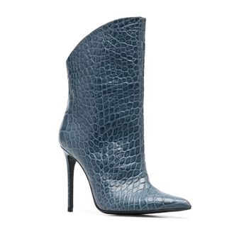 Generic Womens Slip On Stiletto Heel Ankle Boots, Fashion Pointed Toe Party Dress Shoes, Classic Comfort Leather Heeled Dance Short Booties,Green,2.5 UK