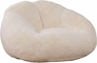 Urban Meuble Sof&aacute; puf de 1 plaza de terciopelo suave beige