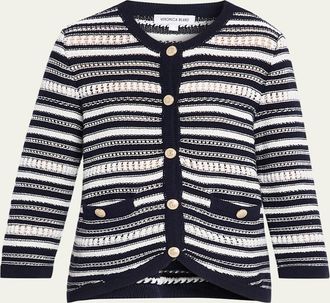 Veronica Beard Bellingham Stripe Knit Cardigan