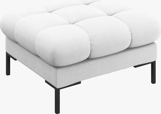 BLOOMINGLOFT Design Hocker Mamaia Strukturstoff - Beine Schwarz