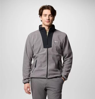 Columbia Fleecejacke COLUMBIA SEQUOIA GROVE FULL ZIP FLEECE, Herren, Gr. XXL, schwarz (city grau heather, schwarz), Obermaterial: 100% Polyester, elastischer B