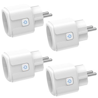 OEM Enchufes Inteligentes Wifi, Paquete De 4, 16a 3680w, Con Funciones De Monitorizaci&oacute;n Del Consumo Energ&eacute;tico, Control Remoto Y Control Por Voz