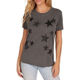 Lauren Moshi Wolf Black Crystal Multi Stars Top in Pigment Black at Nordstrom, Size X-Small