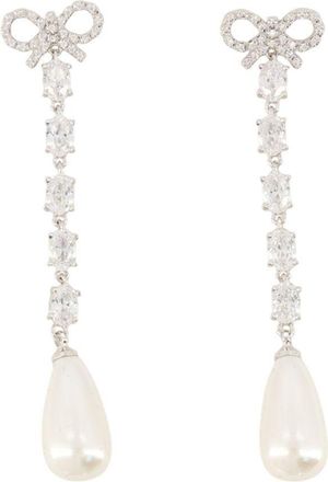 Self Portrait Bow Pearl Droplet Earrings