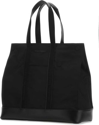 Alexander McQueen Mens Black Fabric Shopping Bag 1000 Borse A Mano