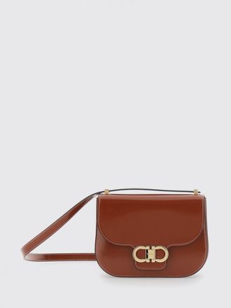 Ferragamo North-South Double Gancini Mini Crossbody Bag in Calfskin