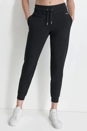 DKNY Dkny Sport Jogger Sweatpants Womens Black Fleece Drawstring Waist FTS718