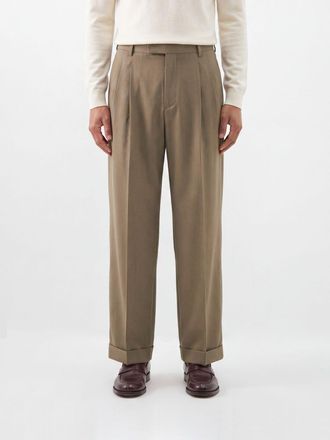 Valentino Garavani Pantaloni wide leg in lana vergine con pince