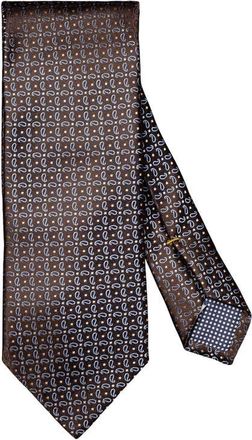 Eton Pine Paisley Silk Jacquard Tie in Medium Brown at Nordstrom