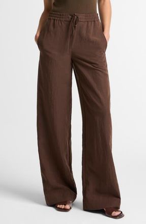 Vince Linen Blend Drawstring Pants in Clove at Nordstrom, Size Xx-Small