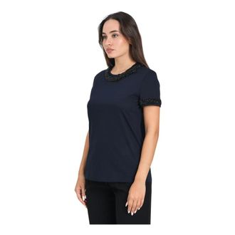 Max Mara Dames, Tops, Blauw, Maat: S Katoen