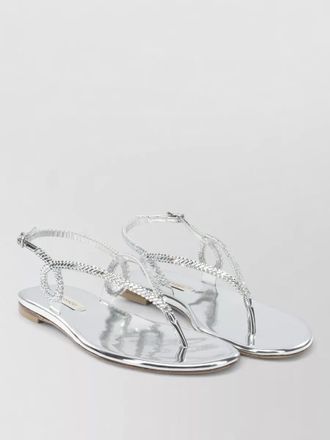 Casadei open toe flat sole sandals metallic