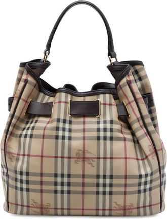 Burberry Pre-owned Burberry Haymarket Check Coated Canvas Walden Belted Hobo Ladies UXCOJYJZKGY97EGG