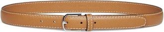 Toteme Slanke Broekriem van Generfd Leer - Dames - Riemen - Bruin - 70 CM - Leer - Accessoires