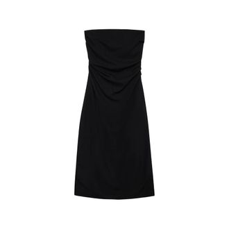 Anine Bing Tyla Strapless Gathered Midi Dress