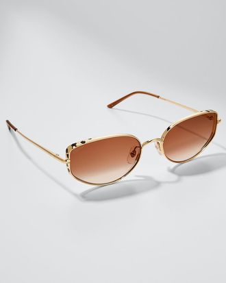 Cartier Panthere Metal Cat-Eye Sunglasses