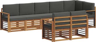vidaXL Conjunto De Sof&aacute;s De Exterior 8 Uds. Natural Y Antracita Vidaxl