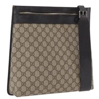 Gucci Pre-owned Cross Body Bags, female, Beige, Size: ONE SIZE Pre-owned Vintage Canvas Shoulder Bag