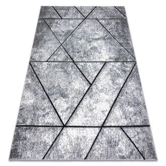 RugsX Rugsx - Alfombra Moderna Cozy 8872 Wall, Geom&eacute;trico, Triangulos - Structural Dos Niveles De Vell&oacute;n Gris / Azul Blue 80x150 Cm