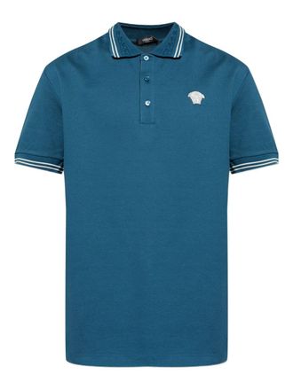 Versace Silk-Nylon Blend Polo Shirt with Contrasting Details