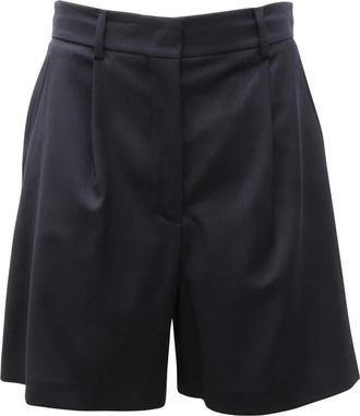Max Mara Nabulus Bermuda - Dames - Korte Broeken - Blauw - XS - Wol - Korte Broeken