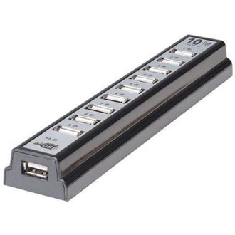 Manhattan Usb-hub 10-port Usb 2.0 Desktop Hub Schwarz