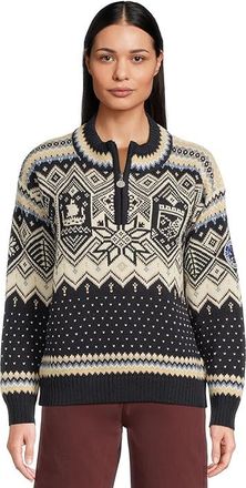 Dale of Norway Trondheim Feminine Sweater Womens Sweater Navy/Off-White/Sandmelange : XL, Wool