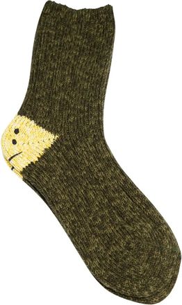 KAPITAL Calzini Rainbowy Happy Heel - Verde