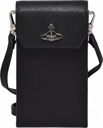 Vivienne Westwood Crocodile Telefoontas - Heren - Telefoonaccessoires - Zwart - ONE Size - Leer - Accessoires
