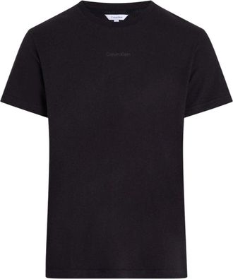 Calvin Klein Mens Classic Black T-Shirt, Crew Neck, Small Logo (UK, Alpha, L, Regular, Regular, Black)