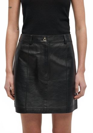 &Aacute;eron Rudens Leather Mini Skirt In Black