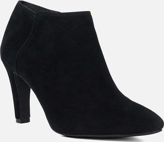 Dune London Womens Dune Omarah Wide Fit Suede Womens Black Heeled Ankle Boots - Size: 6