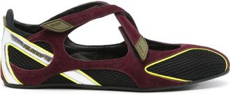 The Attico Nomad Ballet Flats - Womens - Calf Leather/Fabric/Rubber/Calf Suede