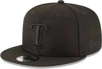 New Era MLB 9FIFTY Black Adjustable Snapback Hat Cap One Size Fits All, Texas Rangers, One size