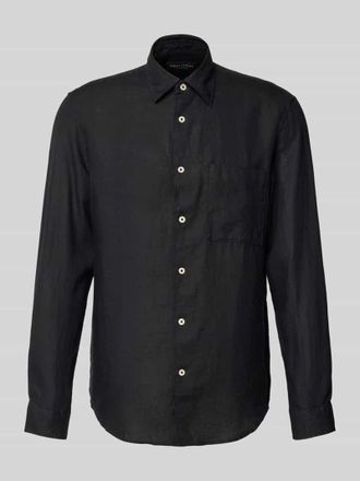 Marc O'Polo Regular Fit Freizeithemd aus reinem Leinen in Black, Größe M