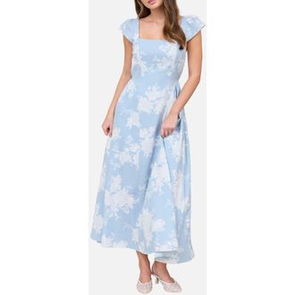 Blu Pepper Floral Jacquard Midi Dress in Light Blue at Nordstrom, Size Medium