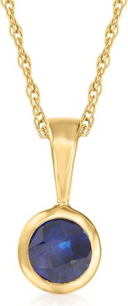 RS Pure Ross-Simons Sapphire Pendant Necklace in 14kt Yellow Gold. 16 inches