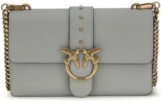 Pinko Shoulder Bags, female, Gray, Size: ONE SIZE Bos Taurus Shoulder Bag