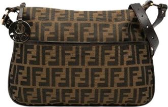 Fendi Pre-owned Shoulder Bags, female, Brown, Size: ONE SIZE Pre-owned Vintage Shoulder Bag