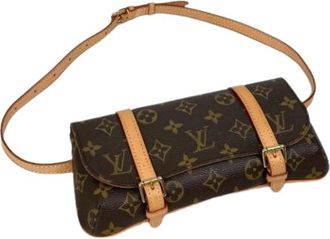 Louis Vuitton Tweedehands Canvas Louis Vuitton tassen - Dames - Vintage Heuptassen - Bruin - ONE Size - Vintage