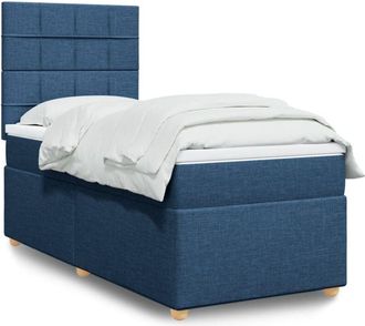 vidaXL Vidaxl - Cama Box Spring Con Colch&oacute;n Tela Azul 80x200 Cm
