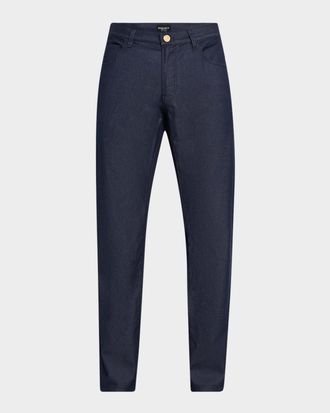 Giorgio Armani Men & apos;s Cotton-Silk 5-Pocket Pants