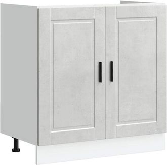 vidaXL Vidaxl - Sink Base Cabinet Porto Concrete Grey 80x46x81.5 cm Engineered Wood