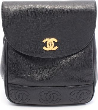 Chanel Black Leather Backpack (Pre-Owned)
