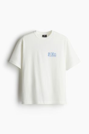 H&M T-Shirt mit Print Relaxed Fit - Weiss/Synthesis