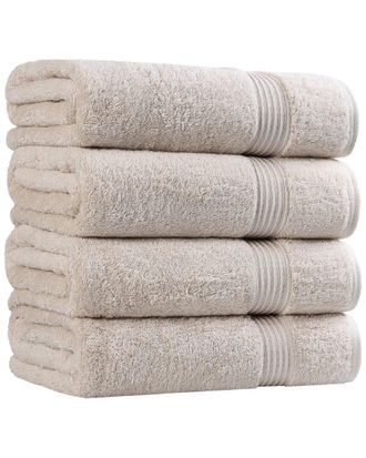 Superior Set Of 4 Heritage Egyptian Cotton Highly Absorbent Solid Ultra Soft Bath Towels