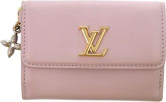 Louis Vuitton Purple Leather Wallet (Tri-Fold) (Pre-Owned)